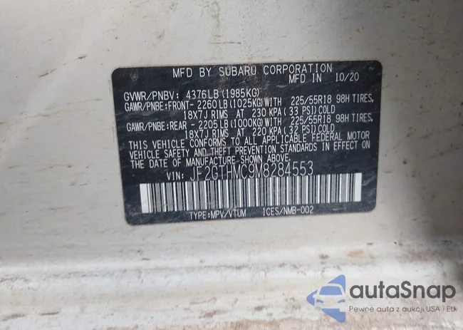 JF2GTHMC9M8284553: 44305083