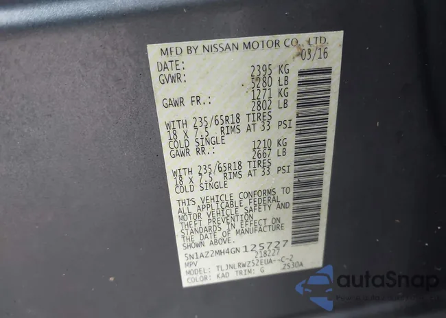 5N1AZ2MH4GN125727: 44305264