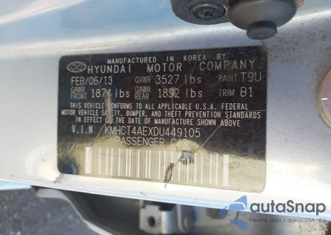 KMHCT4AEXDU449105: 44305290