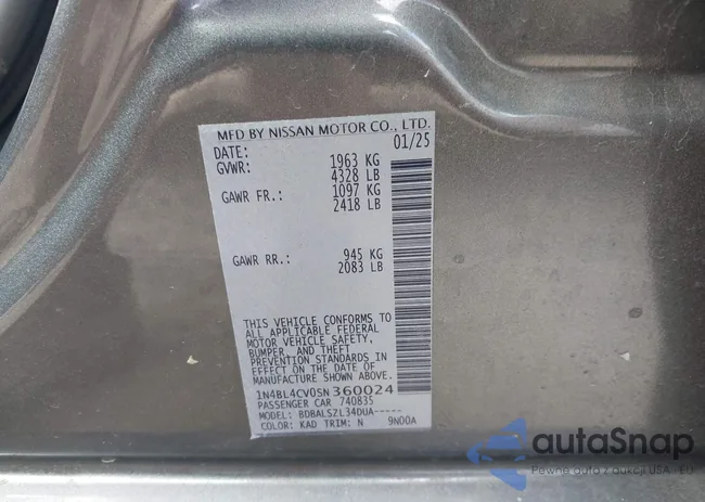 1N4BL4CV0SN360024: 44305294