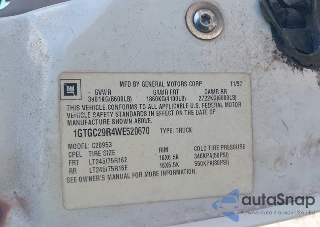 1GTGC29R4WE520670: 44305297