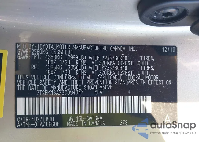 2T2BK1BA7BC094347: 44305320