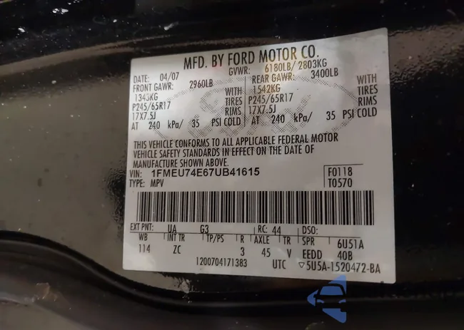 1FMEU74E67UB41615: 44305411