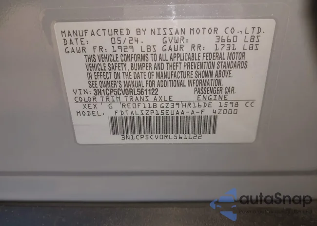 3N1CP5CV0RL561122: 44305442