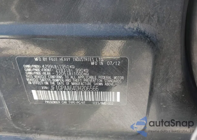 JF1GPAA64DH206566: 44304665