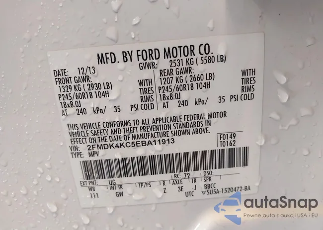 2FMDK4KC5EBA11913: 44304763