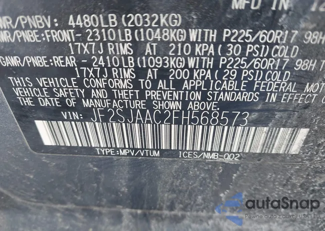 JF2SJAAC2FH568573: 44304811