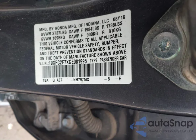 19XFC2F7XGE081995: 44304833