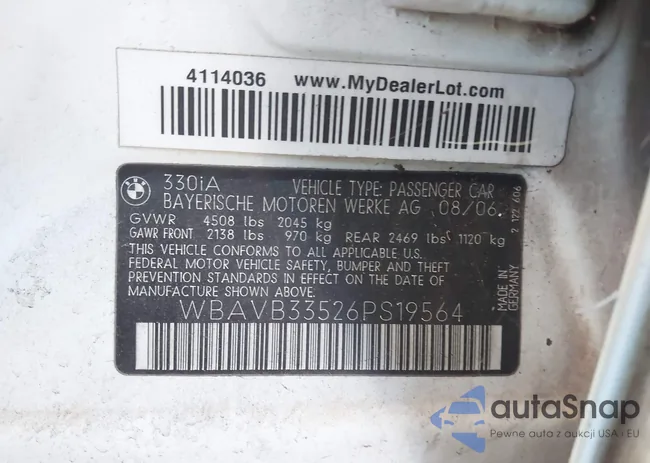 WBAVB33526PS19564: 44304847