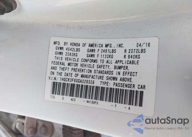 1HGCR3F9XGA026508: 44304885