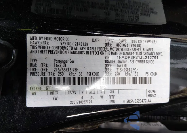 1FADP3F21JL212791: 44304924