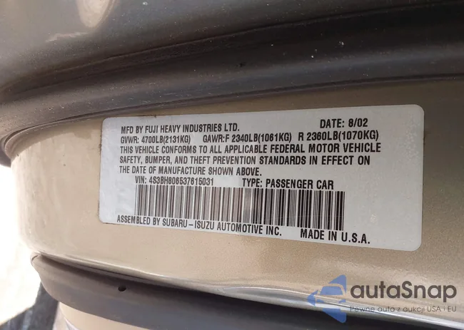 4S3BH806537615031: 44304953