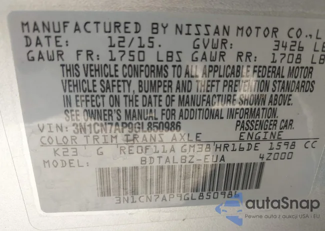 3N1CN7AP9GL850986: 44306027