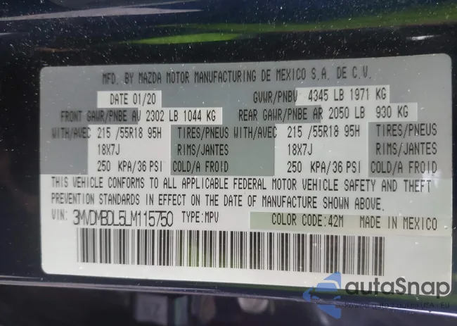 3MVDMBDL5LM115750: 44306190