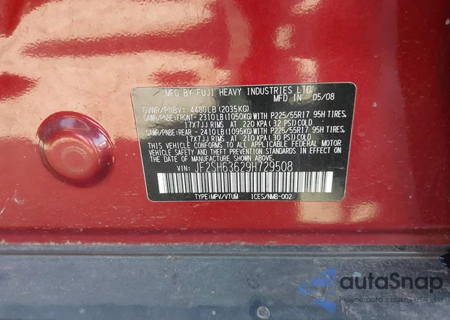 JF2SH63629H729508: 44306210