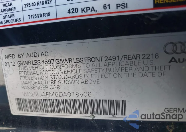 WAUKJAFM6DA018506: 44306318