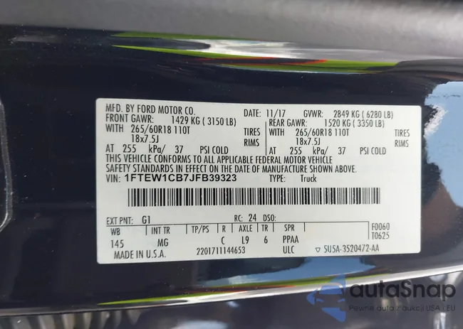 1FTEW1CB7JFB39323: 44306334