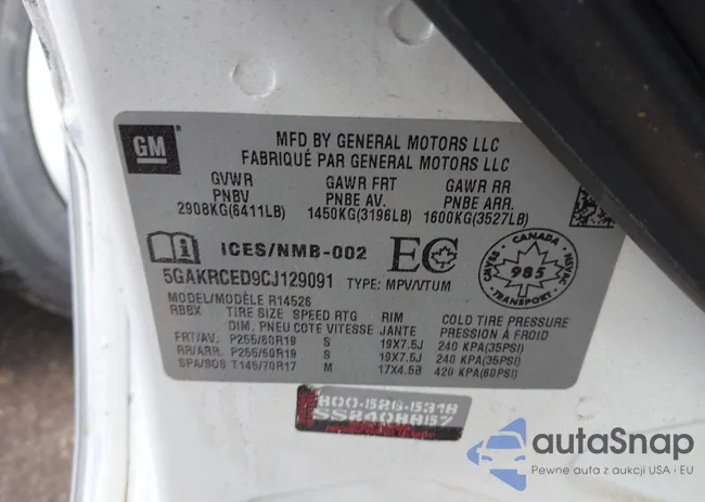 5GAKRCED9CJ129091: 44306464