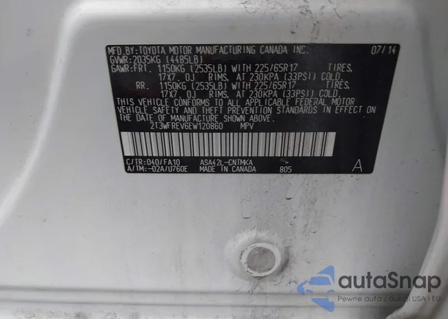 2T3WFREV6EW120860: 44306544