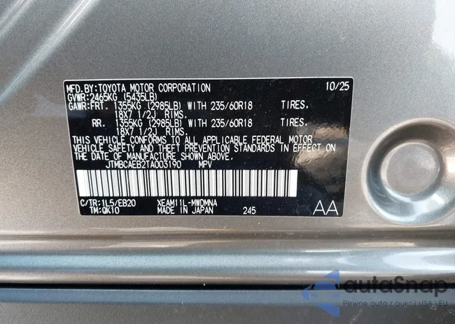 JTMBCAEB2TA003190: 44306547