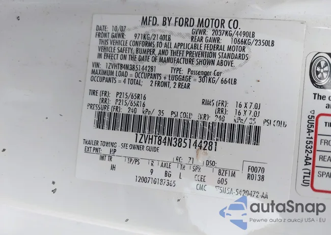 1ZVHT84N385144281: 44305663