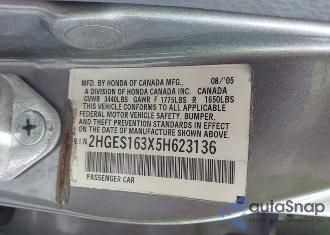 2HGES163X5H623136: 44305677