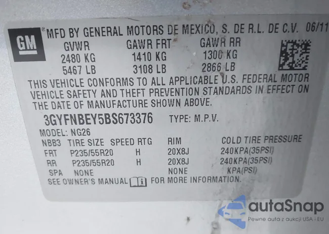 3GYFNBEY5BS673376: 44305780