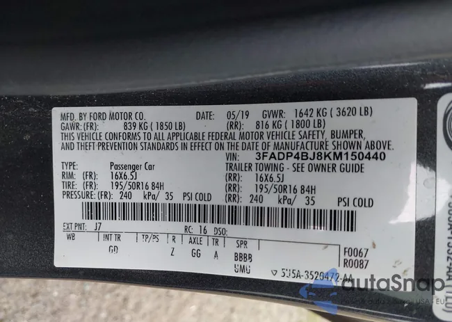 3FADP4BJ8KM150440: 44305974