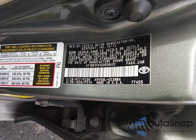 4T1BD1FK3CU058432: 44307028