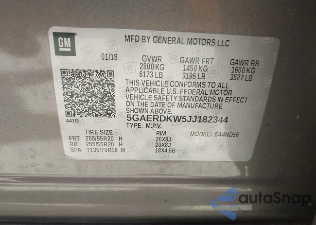 5GAERDKW5JJ182344: 44307044