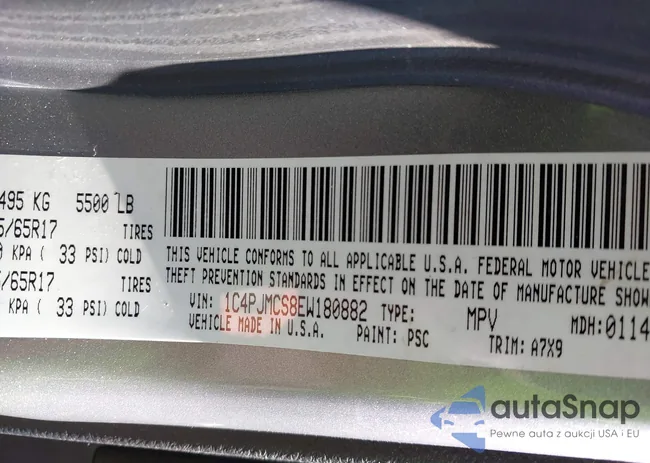 1C4PJMCS8EW180882: 44307091