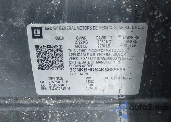 3GNKBHRS4KS685595: 44307110