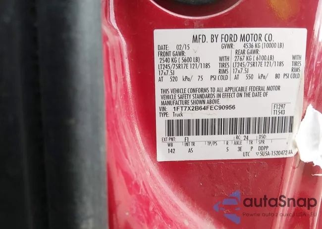 1FT7X2B64FEC90956: 44307123