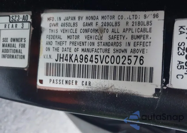 JH4KA9645VC002576: 44307131