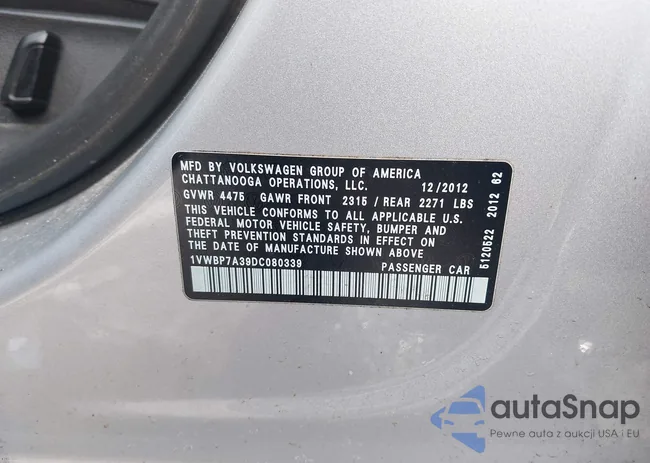 1VWBP7A39DC080339: 44307261