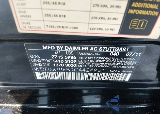 WDDNG9EB9CA424961: 44307312