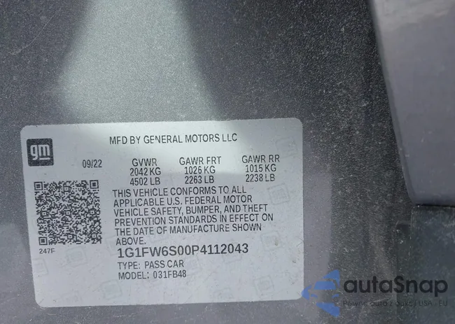 1G1FW6S00P4112043: 44307319