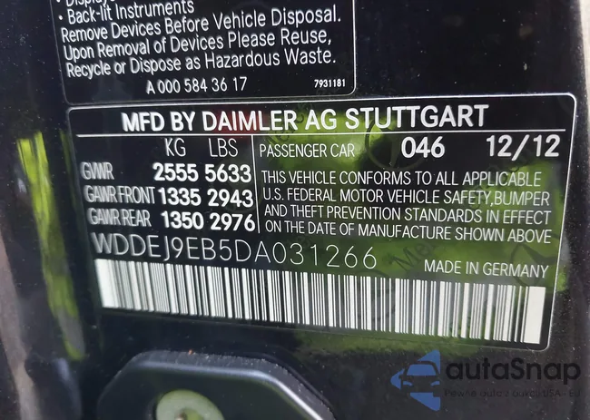 WDDEJ9EB5DA031266: 44307320