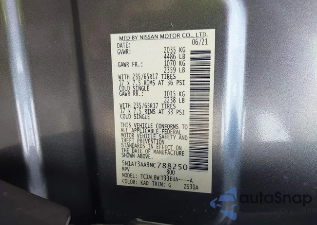 5N1AT3AA9MC788250: 44307391