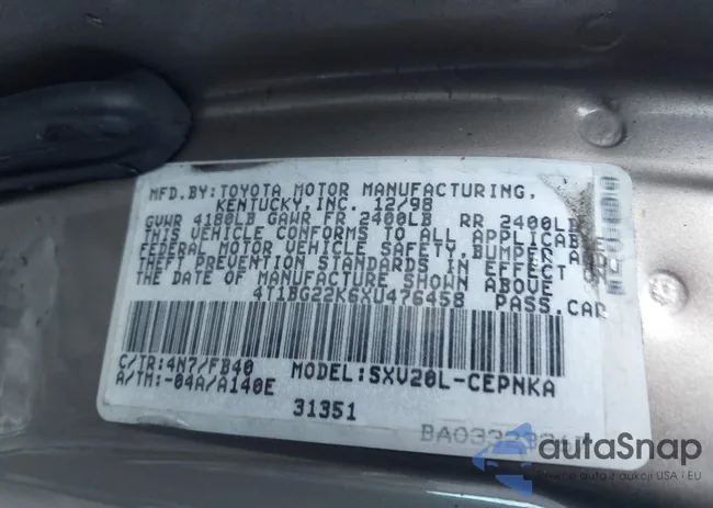 4T1BG22K6XU476458: 44307429