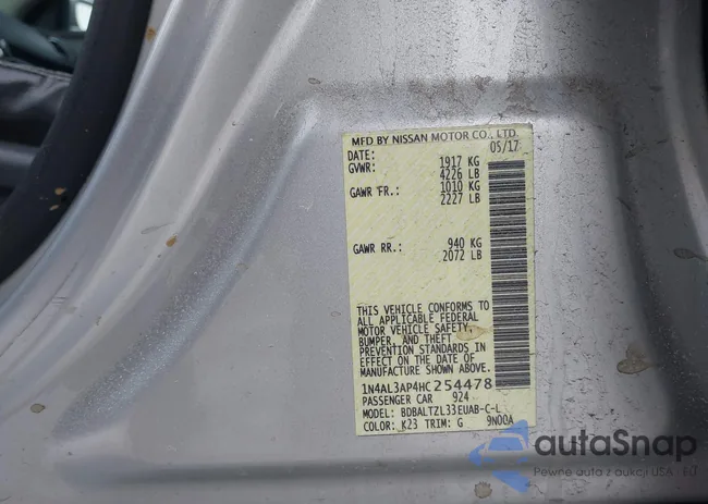 1N4AL3AP4HC254478: 44307438