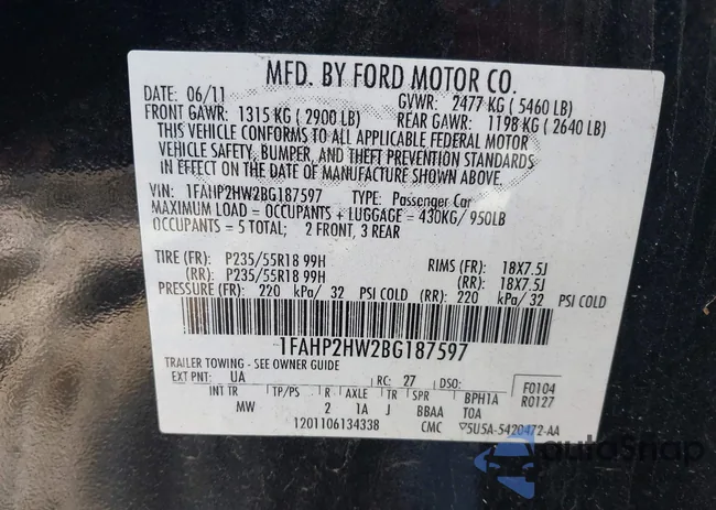 1FAHP2HW2BG187597: 44307494