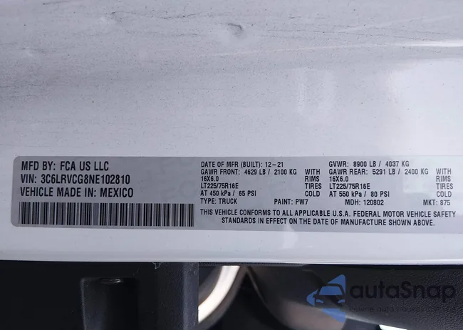 3C6LRVCG8NE102810: 44307545