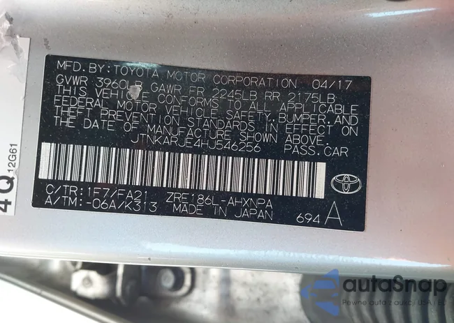 JTNKARJE4HJ546256: 44307568