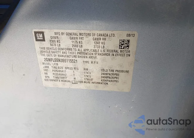 2GNFLEEK0E6115521: 44307597