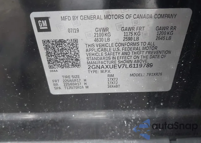 2GNAXUEV7L6119789: 44307600