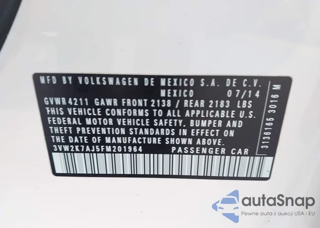 3VW2K7AJ5FM201964: 44307618