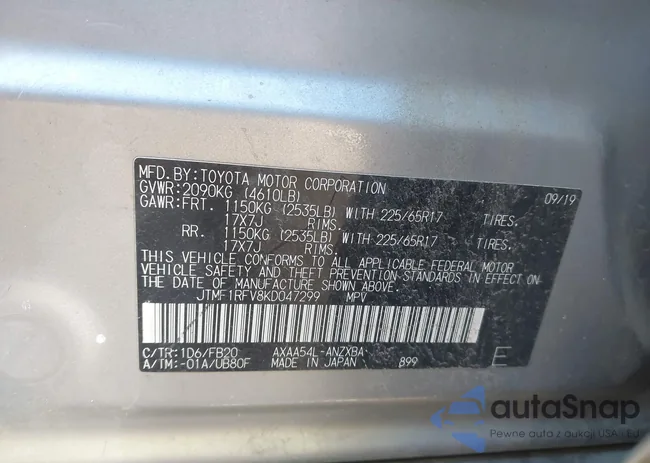 JTMF1RFV8KD047299: 44306648