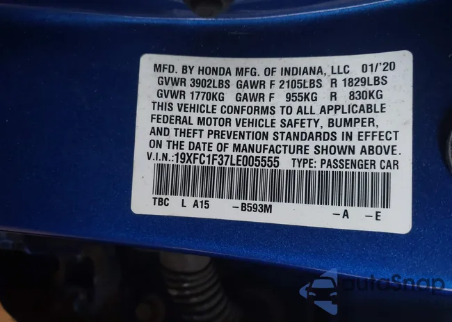 19XFC1F37LE005555: 44306654