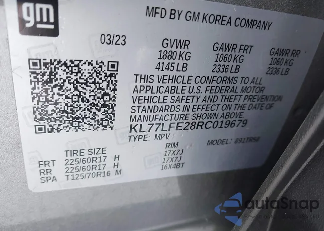 KL77LFE28RC019679: 44306699